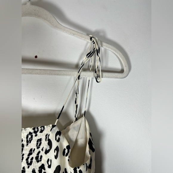 Reformation Liza Top Snow Leopard 8 Animal Print White Black Tank Women’s Sz 10 - Picture 9 of 9